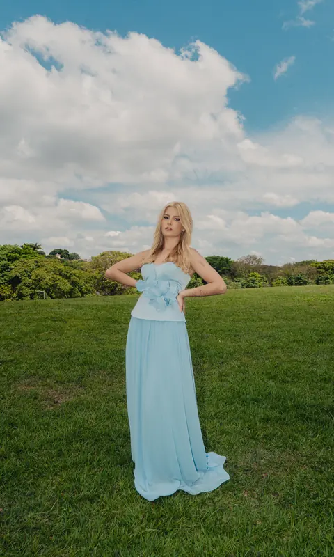 Vestido Bali, azul serenity, da coleção Summer Muse.