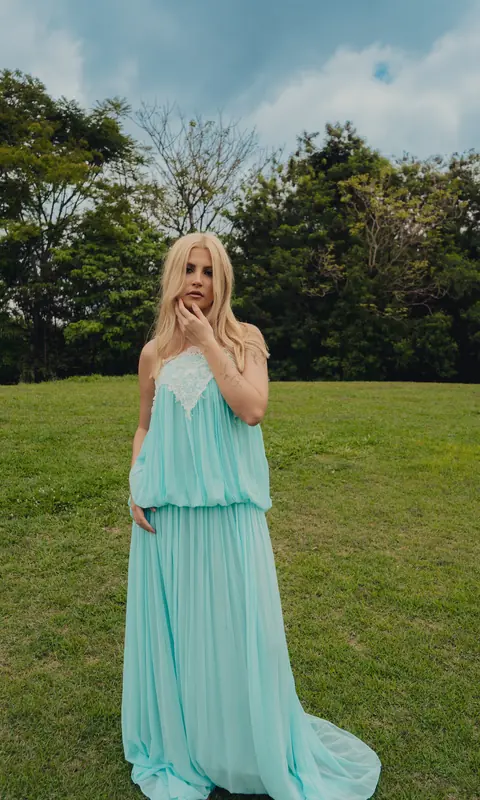 Vestido Hawaii, verde água, da coleção Summer Muse.